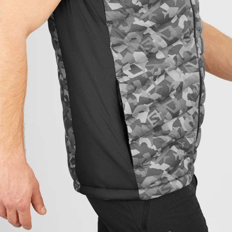 Camo Salomon Essential Xwarm Down Men's Insulated Vests | PH 97102X